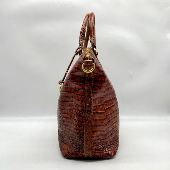 Brahmin Pecan Melbourne Croc Embossed Duxbury Domed Satchel - Picture 5 of 10